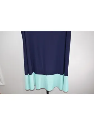 Blu Sage Colorblock Sleeveless Shift Dress Navy Mint Plus Size 16W Professional thumbnail 4