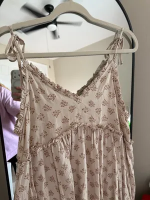 Patrons of Peace Cream Floral Tie-Strap Mini Dress thumbnail 3