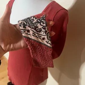 We the Free | Free People faded red thermal bandana cuff long sleeve shirt S thumbnail 4