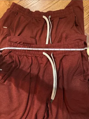 Vuori Maroon Jogger Pants with White Drawstring only LARGE left thumbnail 6
