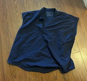 Womens navy blue Figs Rafaela Scrub Top thumbnail 1