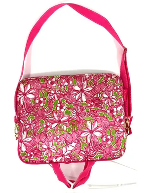 Lilly Pulitzer‎ Monogrammed Pink Green Floral Laptop Carrying Protective Case thumbnail 1