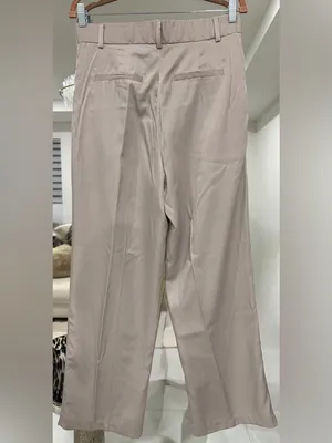 NWT. H&M Women’s Taupe Straight-Leg Dress Pants Viscous Blend Size 10 thumbnail 2