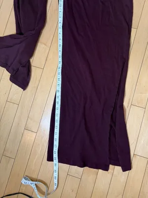 Urban Outfitters UO Jesse Split Wide Leg Pant Burgundy Maroon Size large thumbnail 8