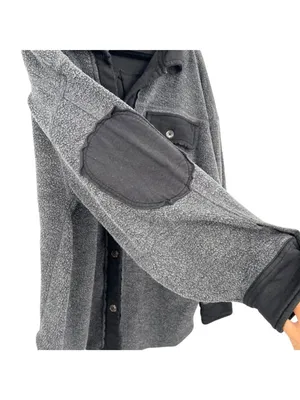 Free People Ruby Oversized Gray Button-Up Shacket Jacket Size Medium Boho Grunge thumbnail 4