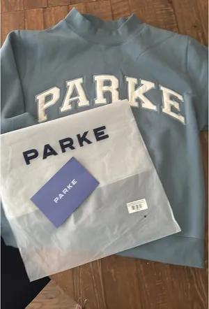 PARKE Varsity Mockneck Sweatshirt L/XL, Glacier White thumbnail 6