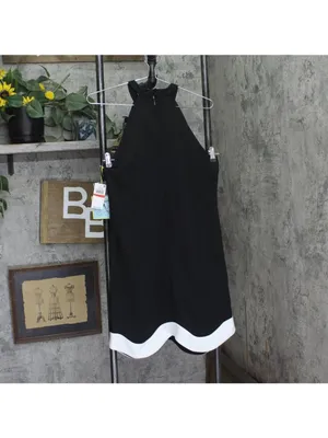 Cece Womens Sleeveless Halter-Neck Wave-Hem Dress 7033977 Rich Black XS thumbnail 2