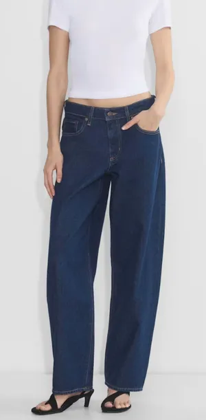 Aritzia Denim Forum Kai Mid Rise Baggy Barrel Jeans Heavyweight Pure Cotton 25 thumbnail 1