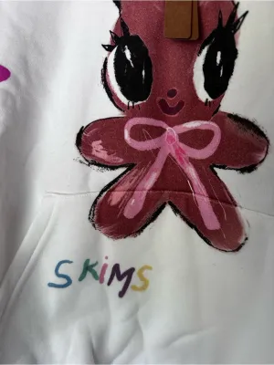 SKIMS Rare Happy Bunny Cotton Fleece Hoodie Marble XS NWT thumbnail 5