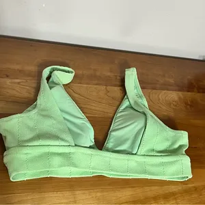 Women’s Aerie Ribbed Light Mint Green Bikini Top Summer Beach Resortwear Size XL thumbnail 3