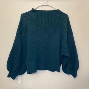 Line & Dot Women’s‎ Deep Teal Cowl Neck Sweater Size S thumbnail 3