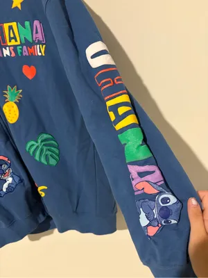 Disney Lilo & Stitch Allover‎ Print Icons Zippered Hoodie BoxLunch Blue Large thumbnail 4