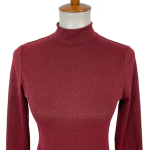 Anthropologie‎ Daily Practice Bodysuit Small Maroon Shimmer Sexy Chic Y2K thumbnail 2