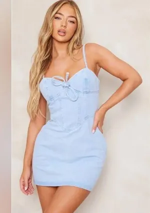 Denim Mini Dress Size 4 thumbnail 1