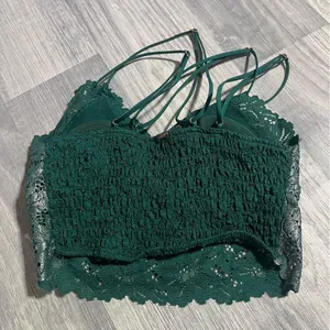 PINK Victoria’s Secret Lace Bralette in Dark Green and Silver; Small Women’s thumbnail 2