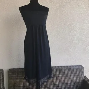 Maternal America Womens Dress Sz S Black Strapless Mesh Lace‎ Trim Maternity thumbnail 3