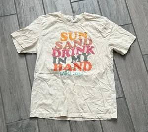 Bella Canvas Cream Graphic Tee with Multicolor Text thumbnail 1