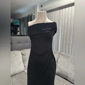 🌸AMTIOUS ruched stretch long dress ✨ Black Size L thumbnail 7