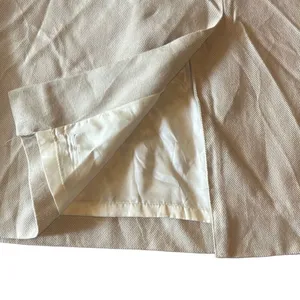 Glenbrooke Vtg 14‎ Cream Herringbone Pleated Midi Pencil Skirt Lined Secretary thumbnail 5