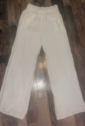 Aerie Wide-Leg Linen Pants Beach thumbnail 4
