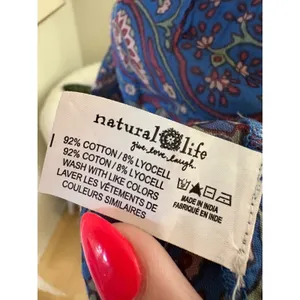 NATURAL LIFE Paisley Cotton Blend Blue top‎ Size Large thumbnail 6