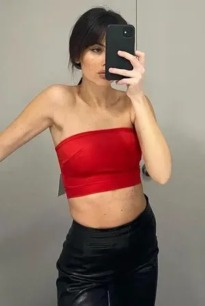Satin Strapless Bandeau Crop Top NWT thumbnail 1