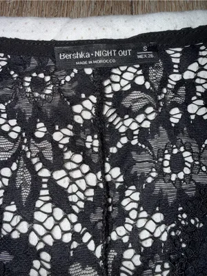 Bershka Black Lace V-Neck Side-Tie Bodysuit thumbnail 3