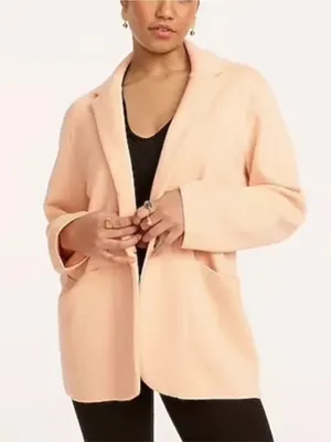J. Crew Womens Sweater Blazer Medium Merino Wool Light Pink Bf013 thumbnail 1