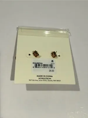 Nordstrom open edit statement Gold Chunky half Hoop Earrings new gift office thumbnail 3