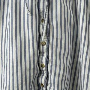 Abercrombie & Fitch Blue Striped Sleeveless Tie Waist Button Up Shirt Top Sz XS thumbnail 2
