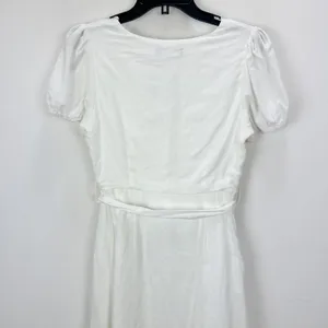 Lulus Sicily Sweetheart White Button-Front Puff Sleeve Midi Dress Classic Medium thumbnail 10