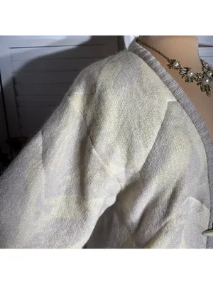 Vintage 90s mohair sweater cream toggle buttons thick warm made in Germany sz XL thumbnail 7