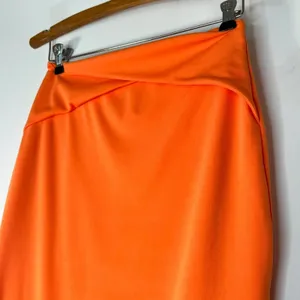 Hey Samy Tessa Orange Cropped Top Midi Bodycon Two Piece Skirt Set Womens L NWT thumbnail 9