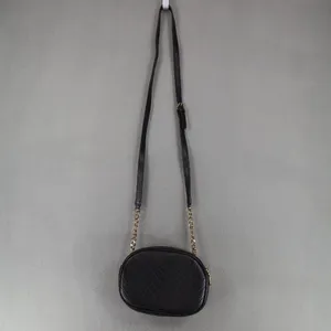 Karl Lagerfeld Paris Charlotte Crossbody Leather Black Gold Chain‎ Round Pattern thumbnail 6