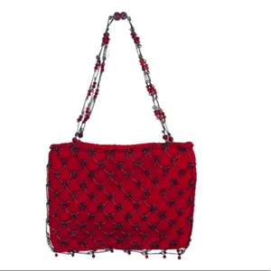 Eye Ful Bag Handbag Purse Red Metal Beaded Party Dressy Small Handbag NEW thumbnail 2