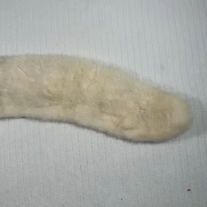 Vintage Genuine Fur Shawl Stole Wrap Cream Ivory Soft thumbnail 4