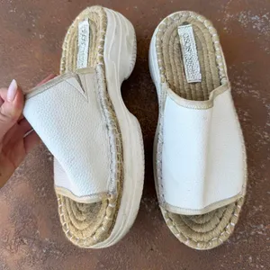 ZARA ASOS espadrille platform boho slide sandals / fit like a size 8 thumbnail 1