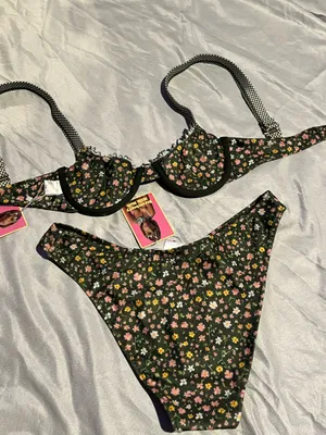 Strawberry milk on swim top and bottom thumbnail 2