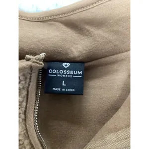 Colosseum Clemson Tigers Womens Sherpa Fleece Half Zip Jacket Tan‎ Large thumbnail 6