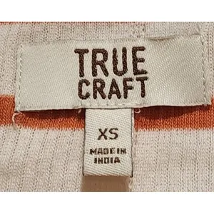 True Craft Button-Up Top Ribbed Knit Long‎ Sleeve Striped XS thumbnail 3