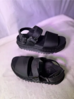 Dr. Martens Black Chunky Platform Leather Sandals - Women thumbnail 3