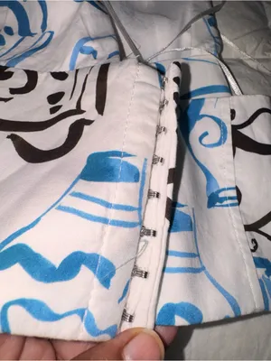 Zara White Top with Blue and Black Abstract Motif thumbnail 10