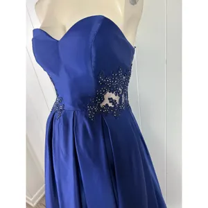 Blondie Nites Womens Juniors Blue Sweetheart Neck Evening Gown Pockets Size 3 thumbnail 11