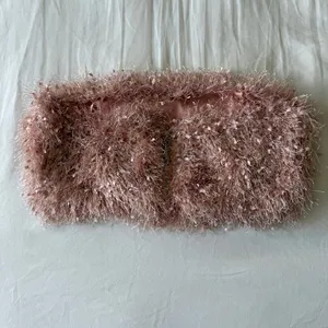 Olive Tree NEW Fluffy Blush Pink Y2K Fairycore Bandeau Top ✨🩰 Soft Shaggy Tube Top – Size S thumbnail 4
