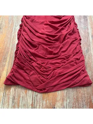 Princess Polly Deep Red Ruched Mini Dress US Size 8 thumbnail 4