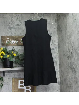 A New Day Womens Seam Detail Ponte Knit Flounce Mini Dress 94434589 Black S thumbnail 2