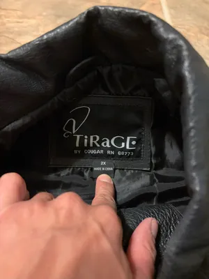Triage women’s 2X Black leather jacket quilted padded lining nylon polyester thumbnail 5