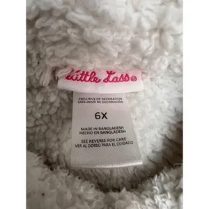 Little Lass Sherpa Jacket 6X White Teddy Coat‎ thumbnail 2