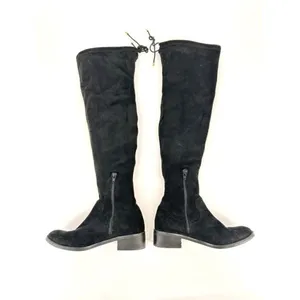Aldo Women's Suede‎ Flat Lace Pull On Round Toe Over The Knee Boots Black Size 8 thumbnail 3