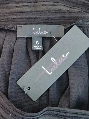 Lulus Black Plissé Maxi Skirt Size Small NWT thumbnail 7